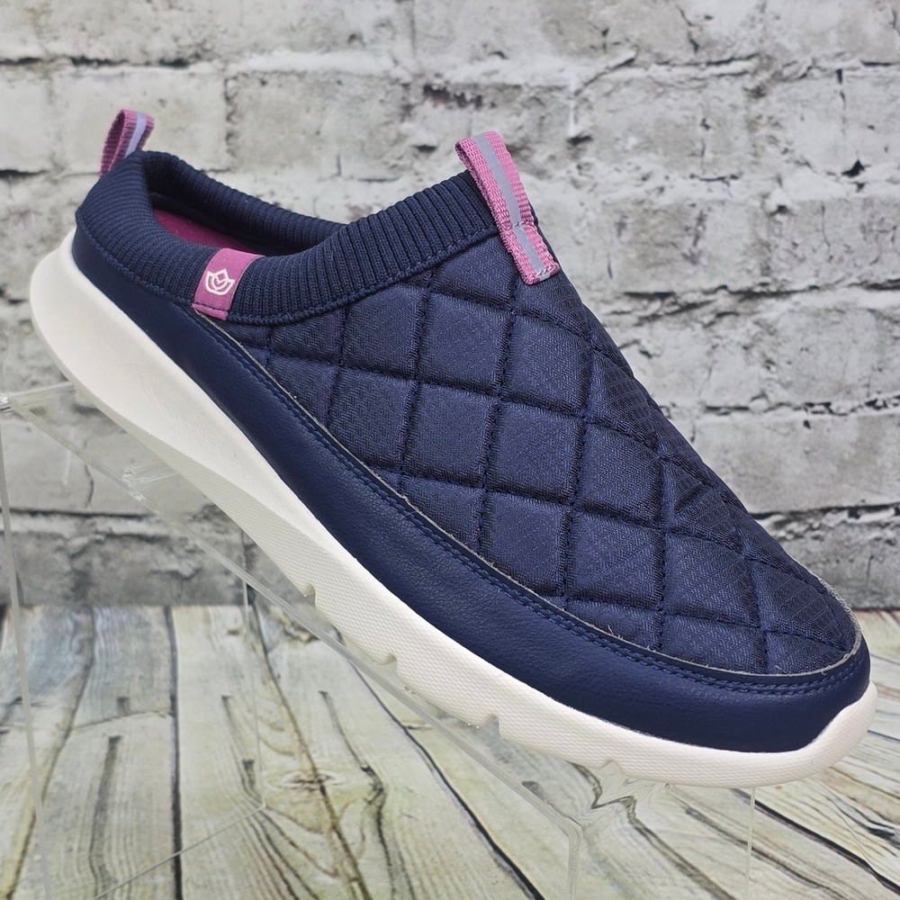 Spenco Clara Quilted Mule Womens 11 Blue Orthotic Slip On Comfort House Shoes
